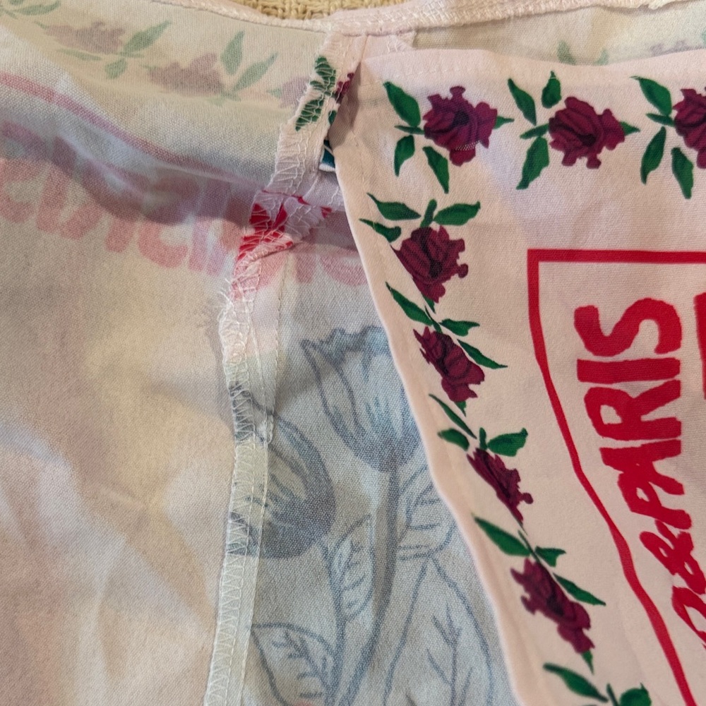 Floral Print Wrap Skirt - Red and Blue - Picture 9 of 11